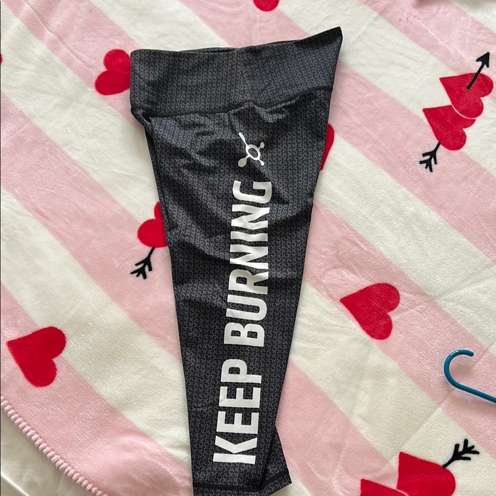 Orangetheory Black crop Leggings with Motivational Text